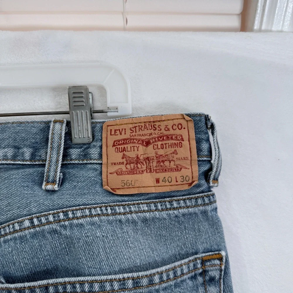 Levis 560 Jeans Mens 40x30 Blue Comfort Fit Loose Baggy Tappered Leg